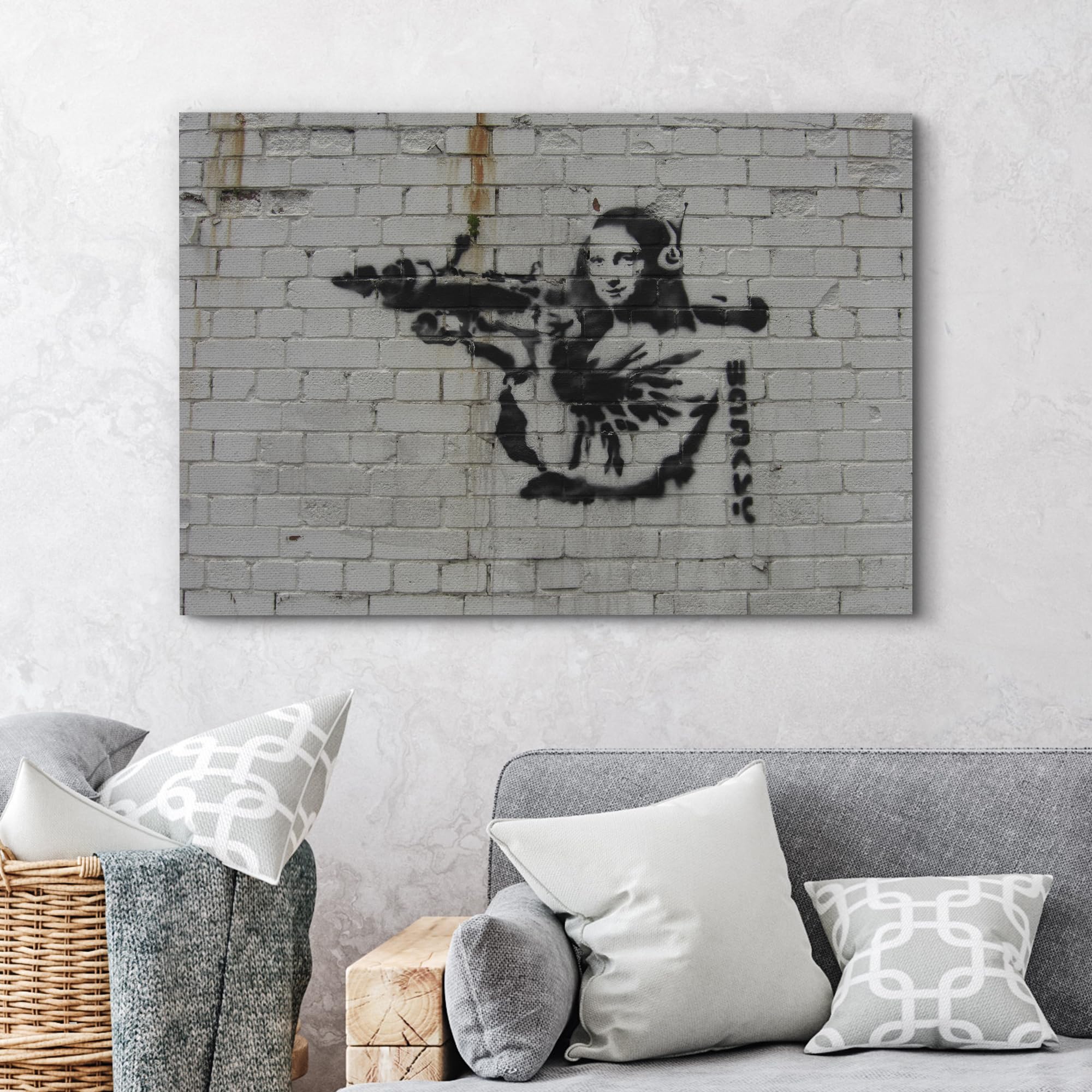 Amazon.co.jp: Wall26 - キャンバスプリントウォールアート - バンクシ